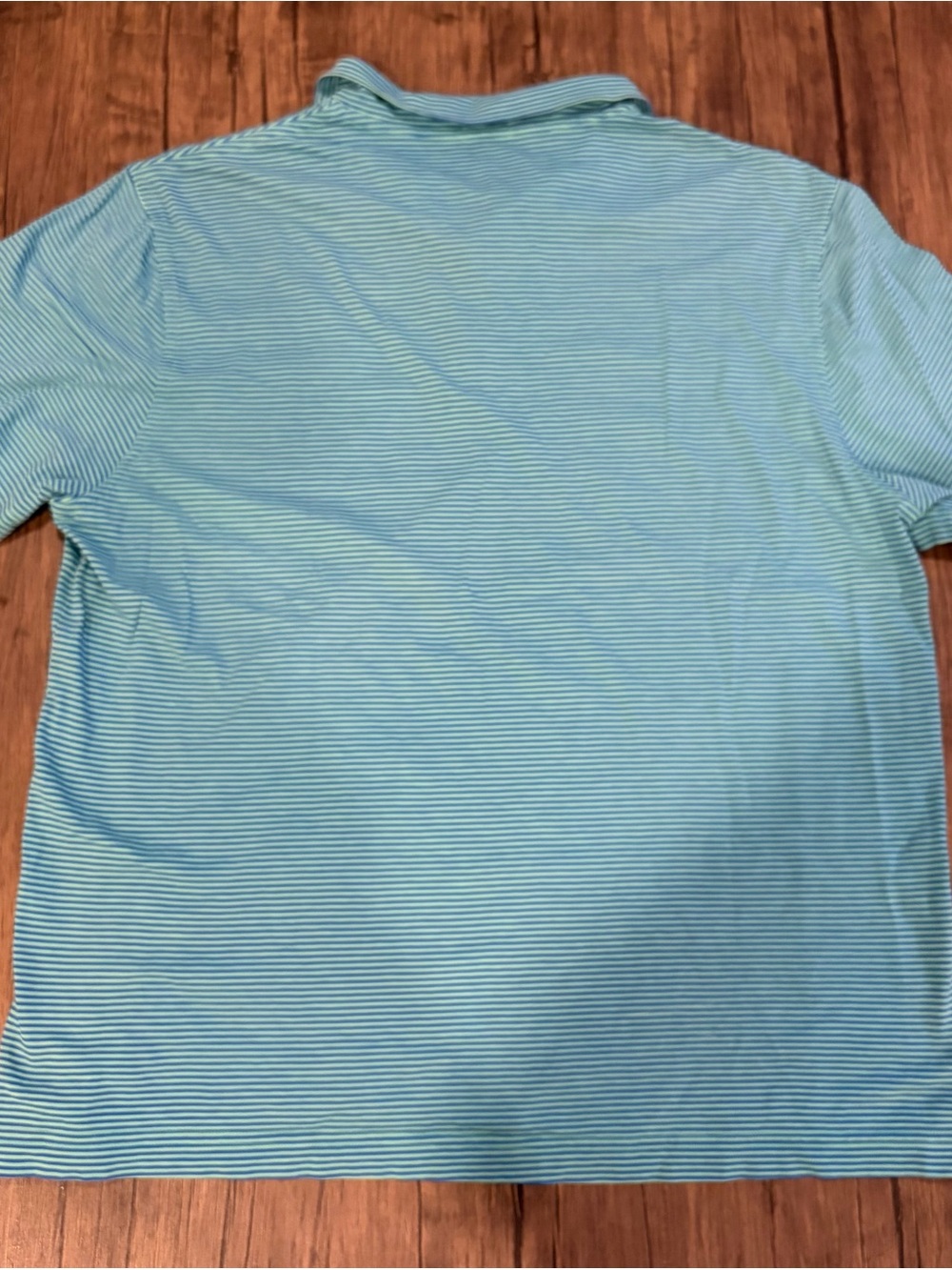 J. McLaughlin Short Sleeve Polo Shirt Blue And Teal Men Size XL Golf Polo Stripe - Picture 2 of 4